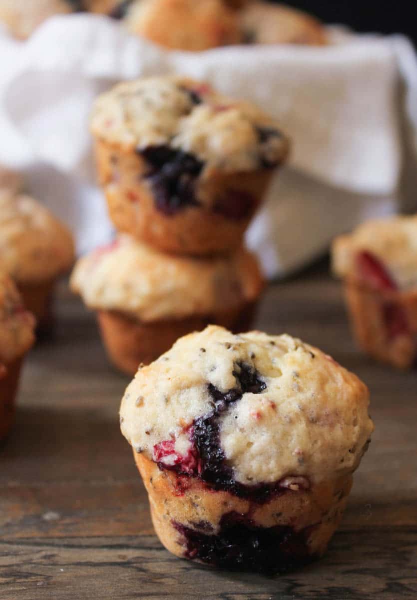 Triple Berry Chia Seed Muffins Domesticate ME!